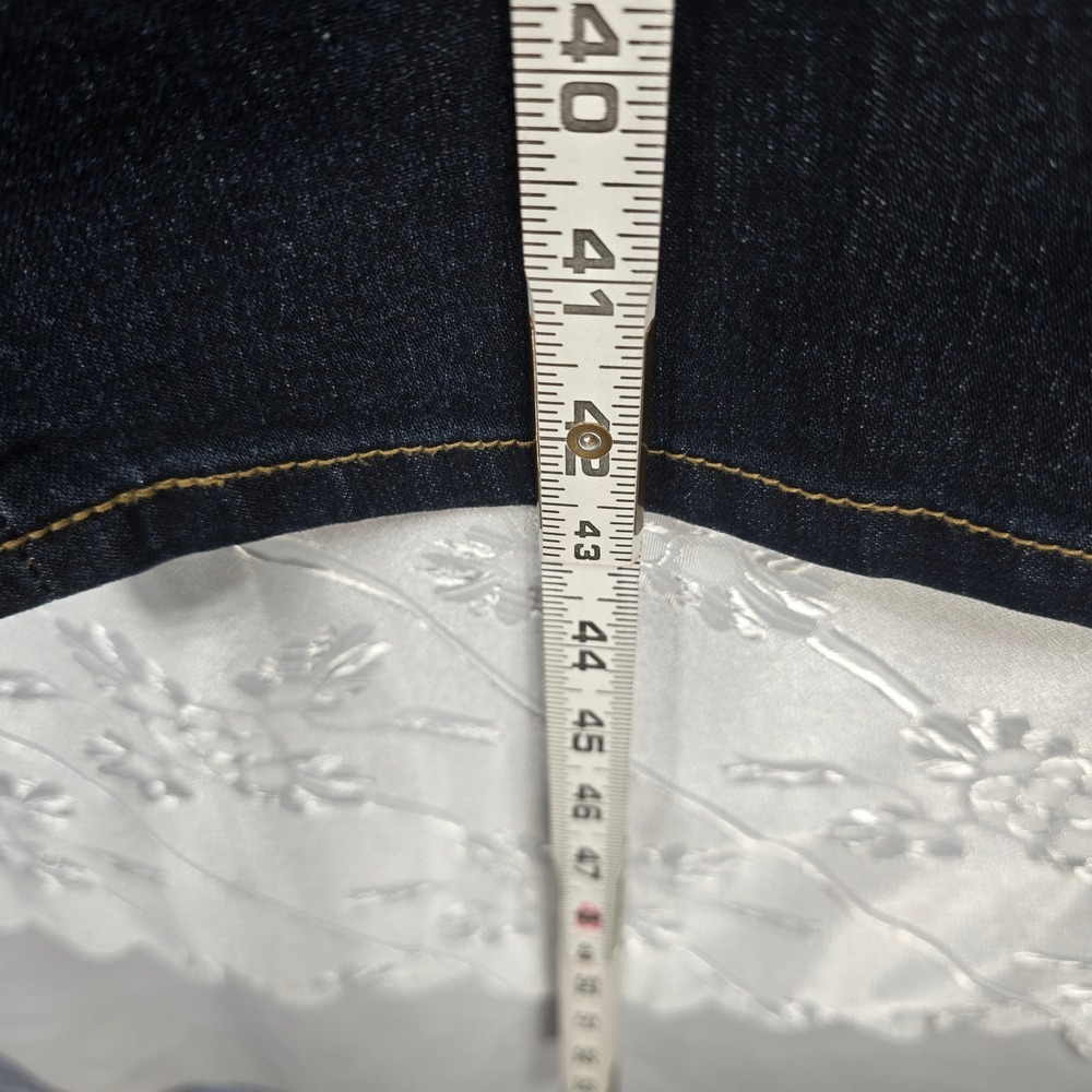NWC‎ The Needlework by Sonny Chugani Jeans Women 34 Dark Blue Flare Leg Beaded - Picture 8 of 16